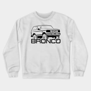 1992-1996 Ford Bronco Front Side, Black Print Crewneck Sweatshirt